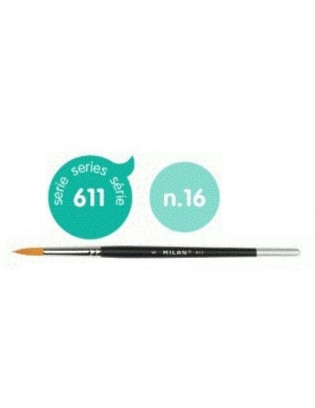PAQ 3 PINCEL SINTETICO REDONDO Nº 16 SERIA 611 MANGO CORTO
